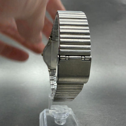 Seiko Watch Men 32mm Silver Dial Silver Tone Round 5Y31-8019 New Battery VTG7