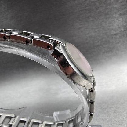 Seiko Watch Women 20mm Pink MOP Dial Silver Tone Round 1N00-0GM0 New Battery VTG3