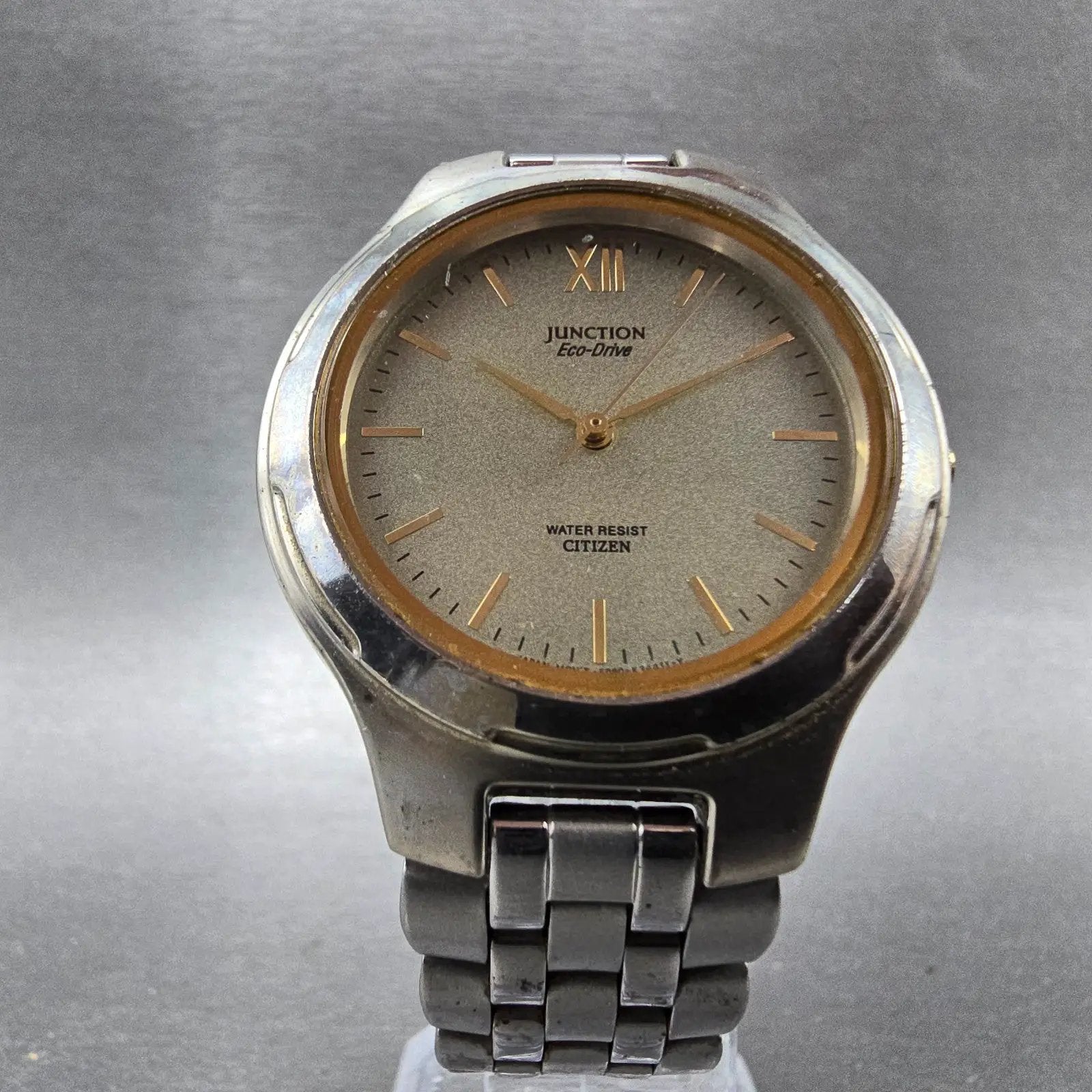 Citizen Junction Eco-Drive Watch Men 36mm Gray Dial Two Tone 5080-K10816 Runs5