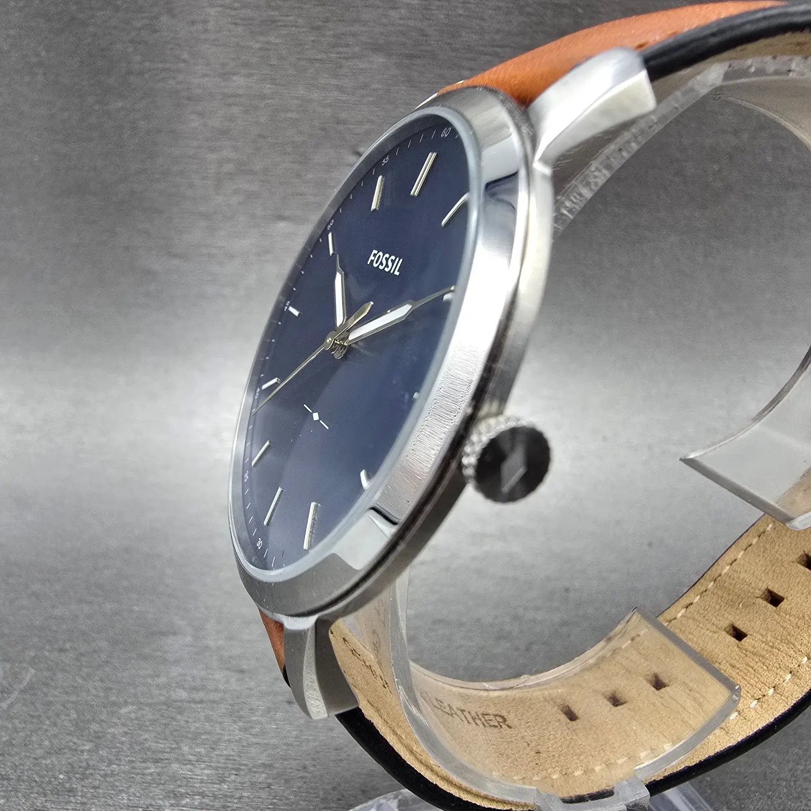 Fossil Watch Men 44mm Blue Dial Silver Tone FS5304 New Battery2