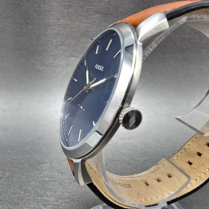 Fossil Watch Men 44mm Blue Dial Silver Tone FS5304 New Battery2