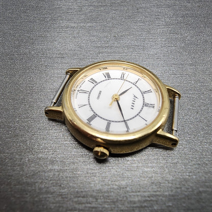 Seiko Avenue Watch Women 23mm White Dial Gold Tone Round 2P21-0B50 New Battery