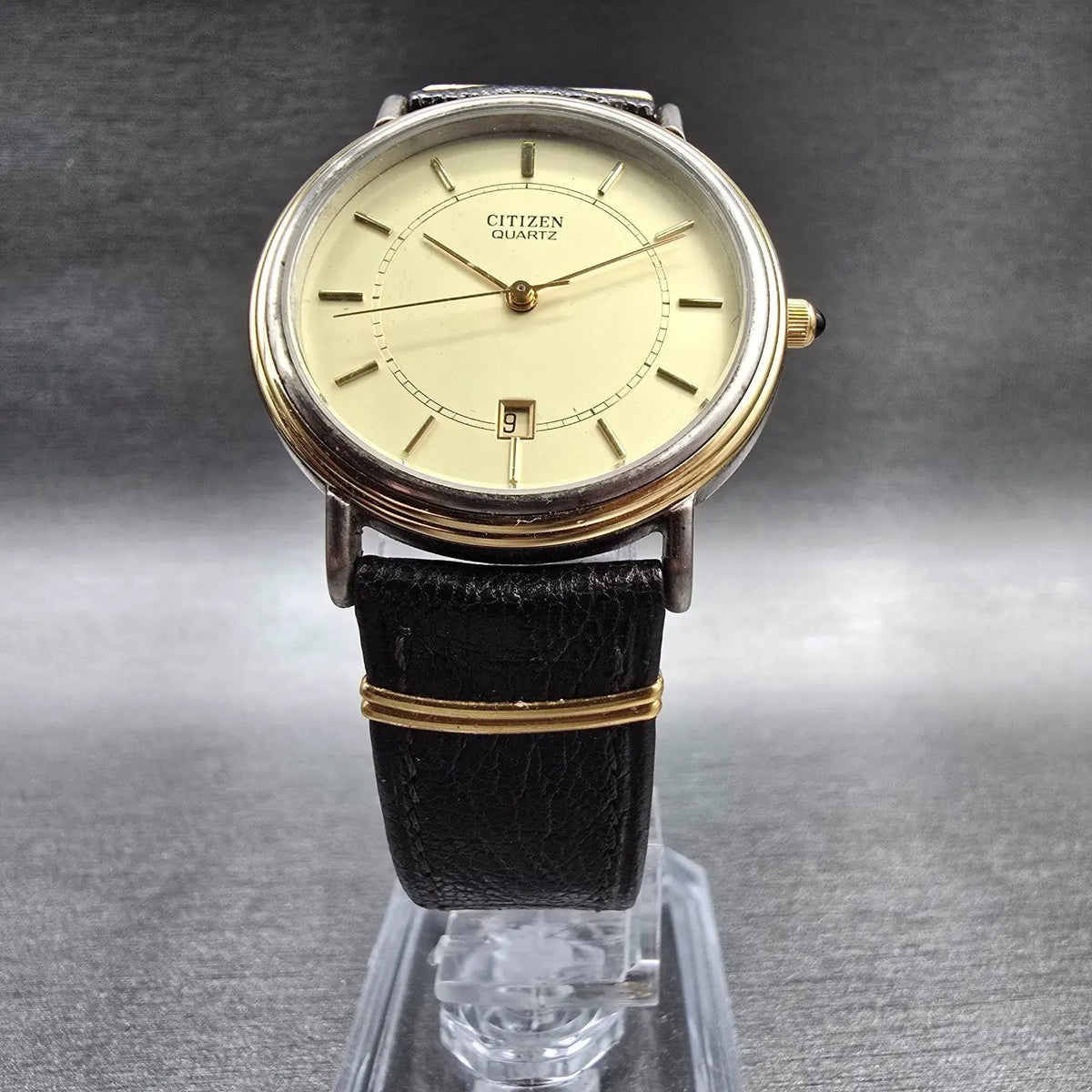 Citizen Watch Men 31mm Champagne Dial Gold Tone Date 2810-953312 New Battery5