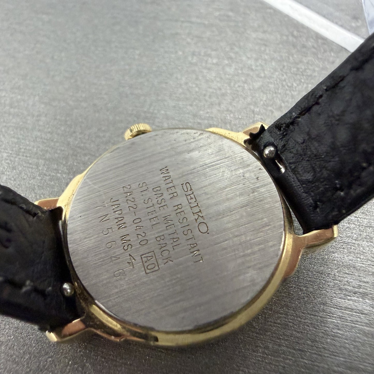 Seiko Avenue Watch Women 24mm Champagne Dial Gold Tone Date 2A22-0420 NewBattery9