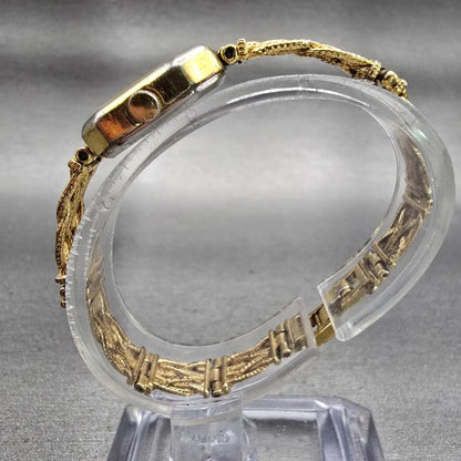 Seiko Watch Women 17mm Gold Dial Gold Tone Octagon 1400-8289 New Battery Vintage6