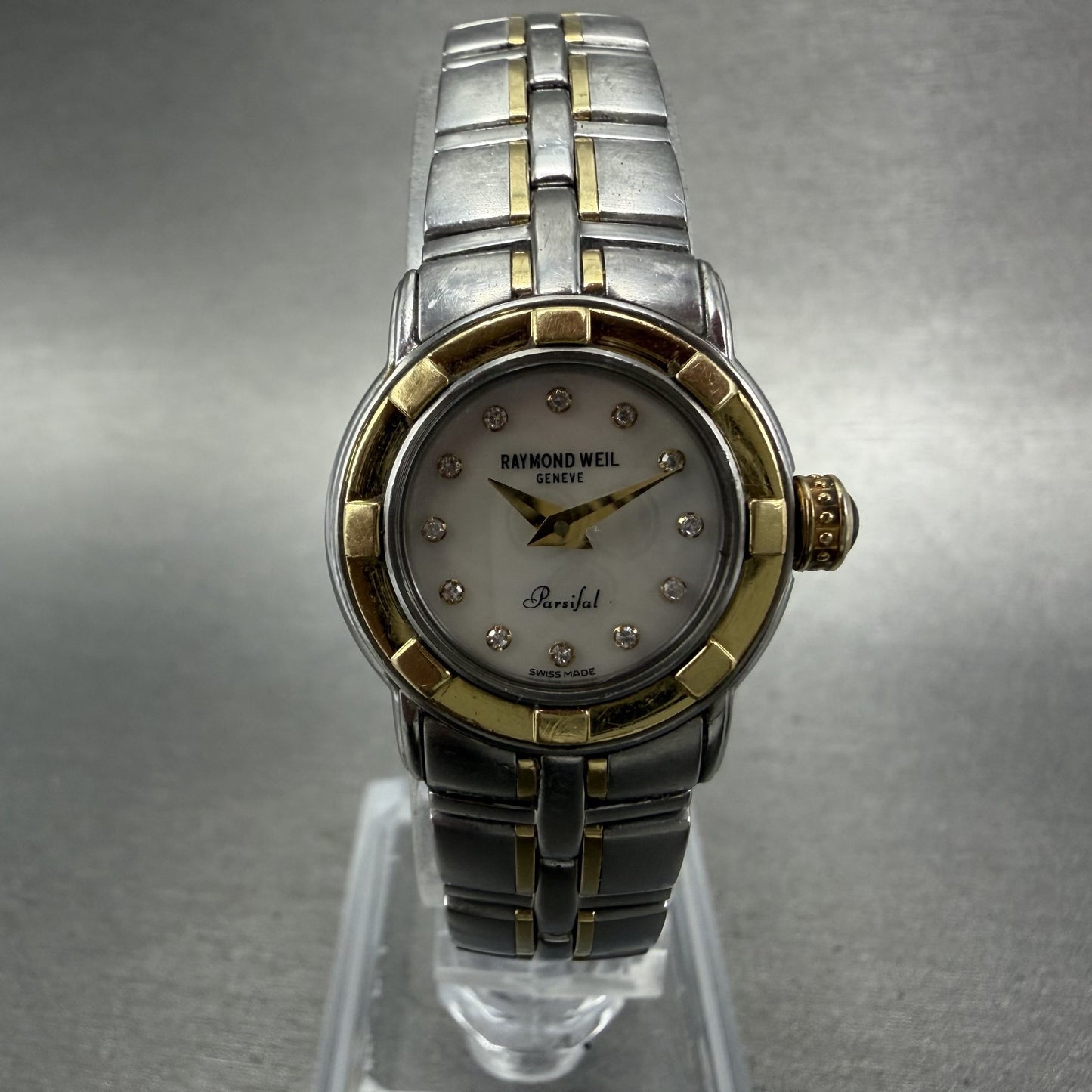 Raymond Weil Parsifal Watch Women 22mm MOP Dial Two Tone 9640 New Battery ABC0