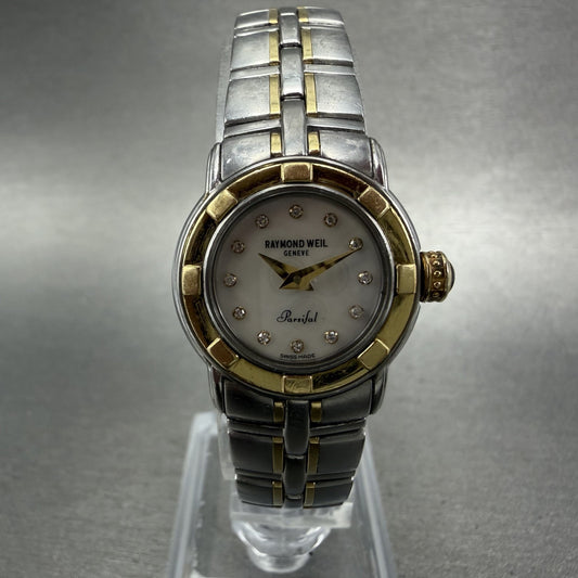Raymond Weil Parsifal Watch Women 22mm MOP Dial Two Tone 9640 New Battery ABC0