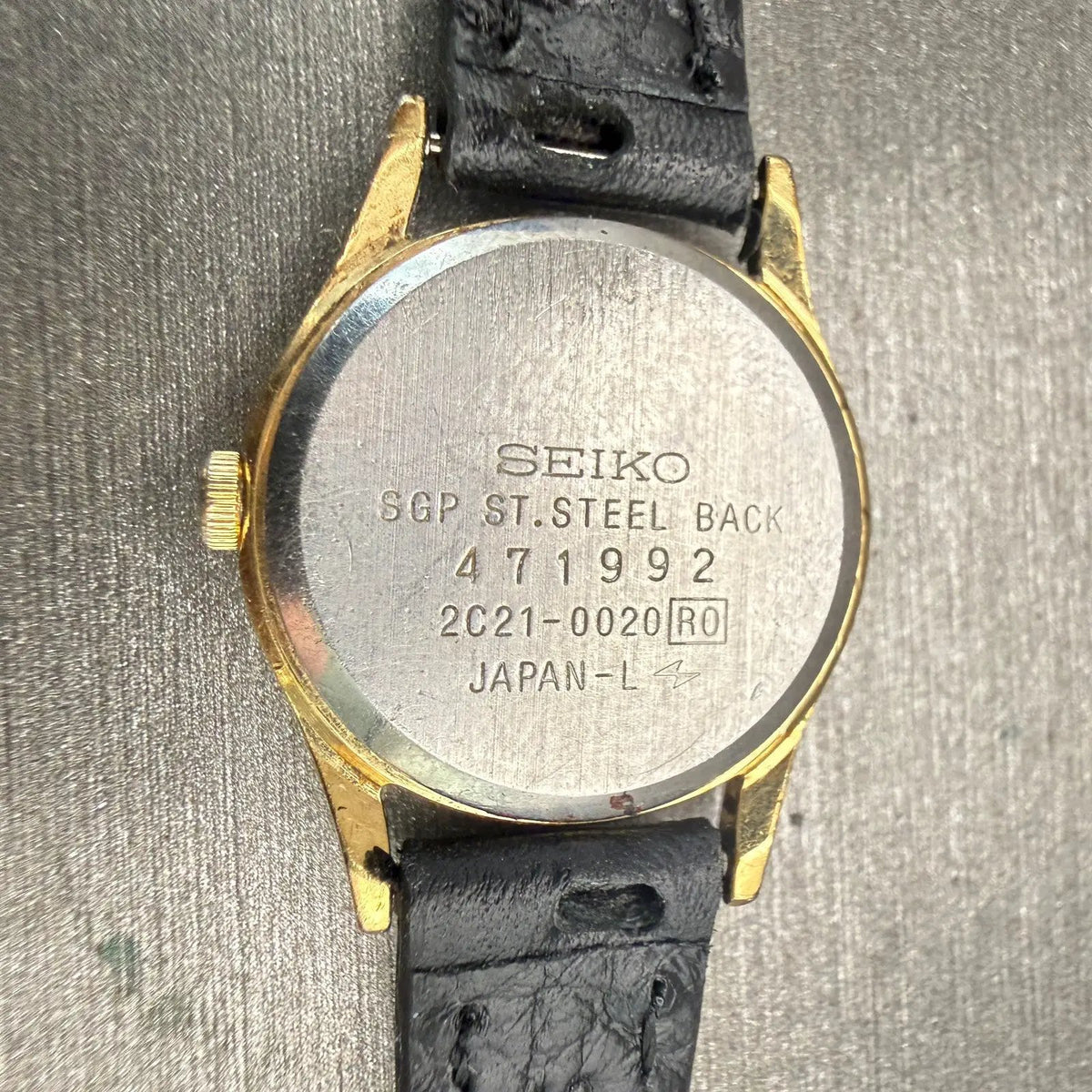 Seiko Watch Women 20mm Gold Dial Gold Tone Round 2C21-0020 Vintage New Battery10