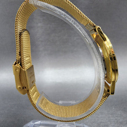 Skagen Watch Women 26mm Black Dial Gold Tone Round Mesh Band 39SGGB New Battery8