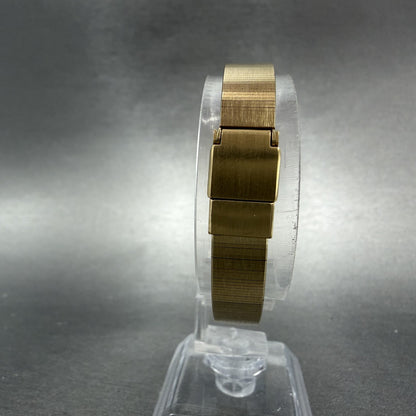 Seiko Lassale Watch Women 13mm Brown Dial Gold Tone Hexagon 1E50-5039 NewBattery7