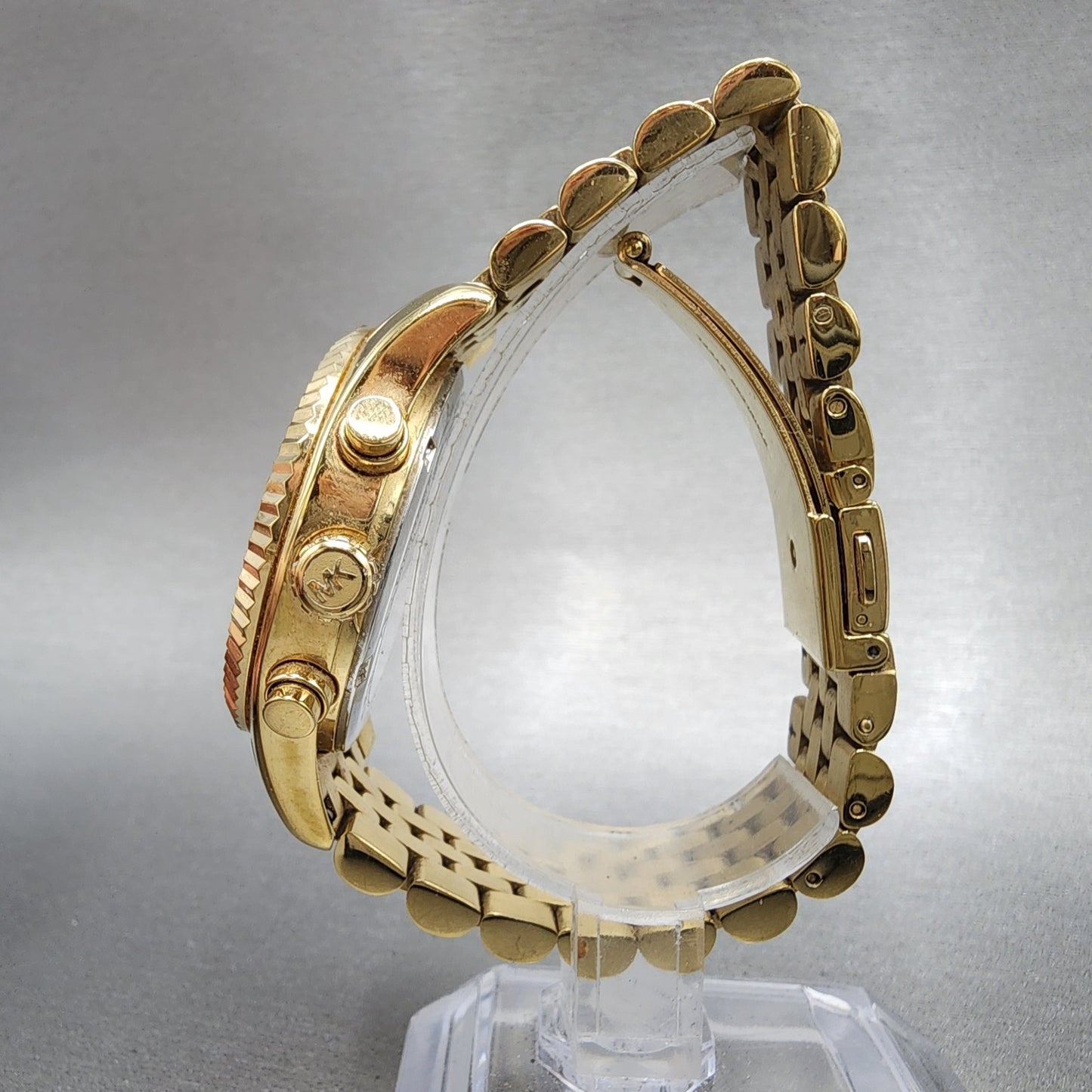Michael Kors Lexington Chronograph Watch Women 38mm Gold Dial Gold Tone Date6