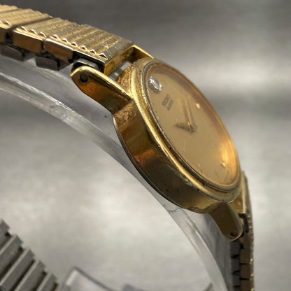 Seiko Watch Women 20mm Gold Dial Gold Tone Round 2C20-0359 Vintage New Battery3