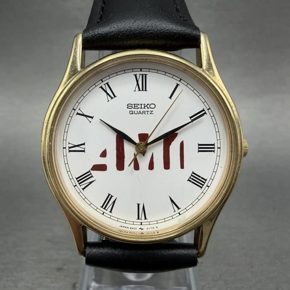 Seiko Watch Men 32mm White Dial Gold Tone Round 2K01-0099 New Battery Vintage0