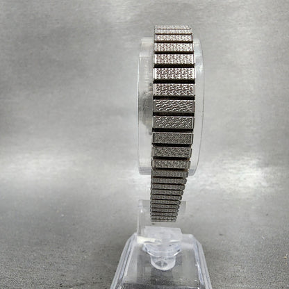 Seiko Watch Women 21mm Silver Dial SilverTone Rectangle 34215000 New Battery6