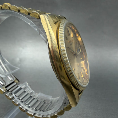 Seiko President SQ Watch Men 37mm Gold Dial Gold Tone Daydate 6923-8089 New BatC3