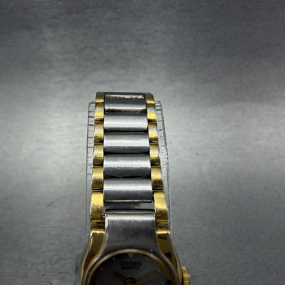 Citizen CQ Watch Women 17mm Gray Dial Two Tone Round 3220S09826 New Battery VTG4