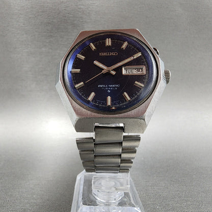 Seiko Bell Matic Watch Men 40mm Blue Dial Steel Daydate Octagon 4006-6059 Runs