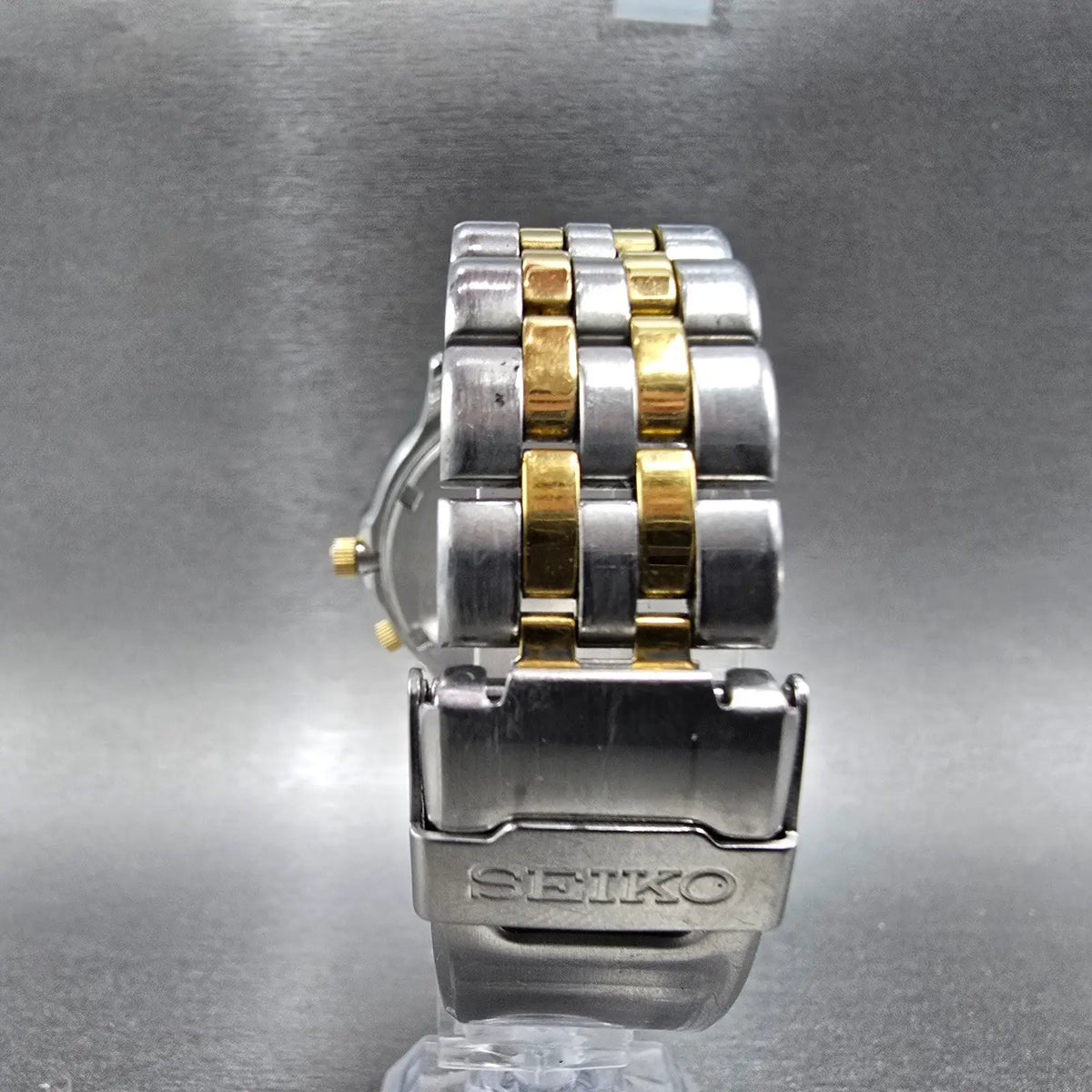 Seiko Sports 150 Chronograph Watch Men 44mm White Dial Two Tone 6M23-7000 PARTS!9