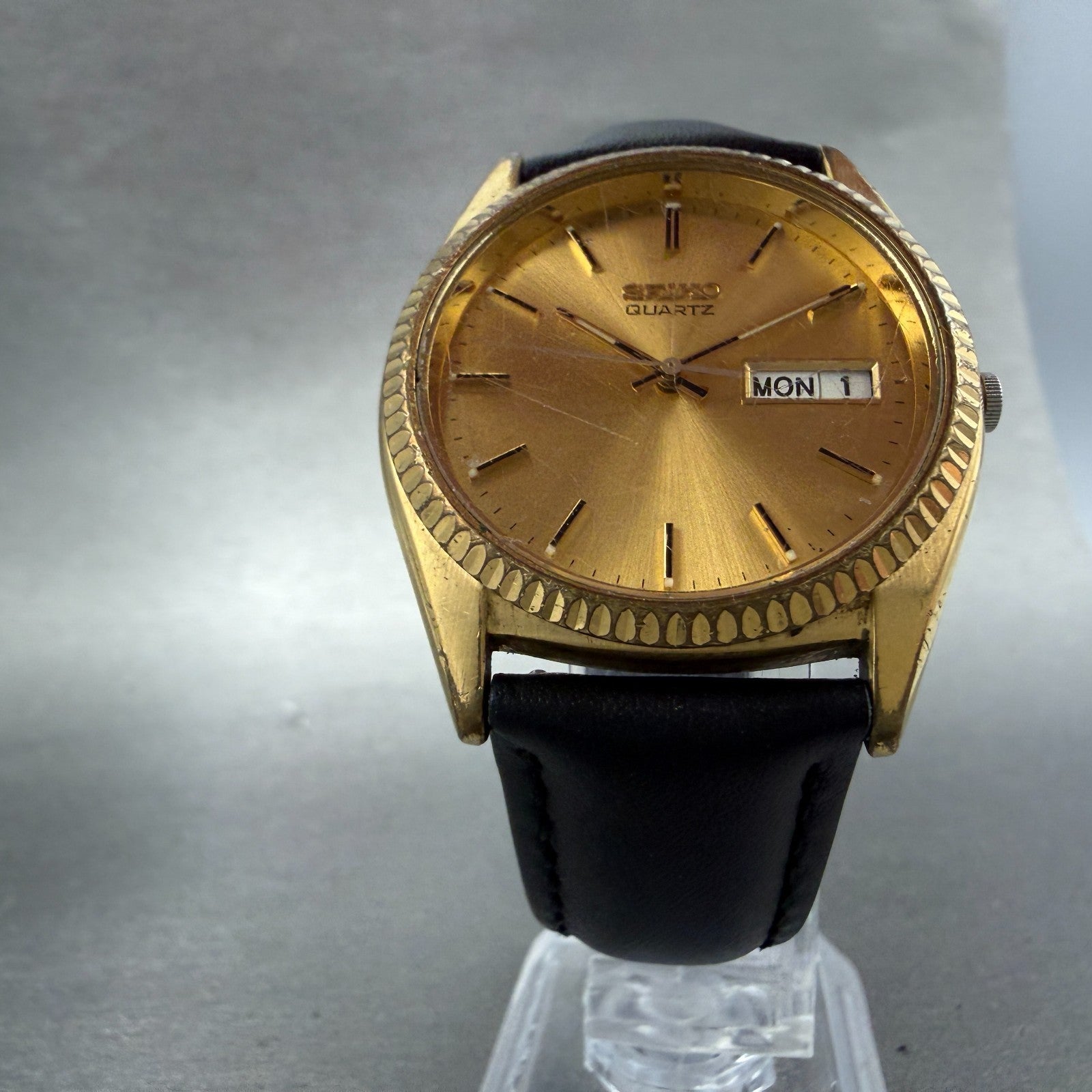 Seiko President Watch Men 36mm Champagne Dial Gold Tone Daydate Round New BattTT5
