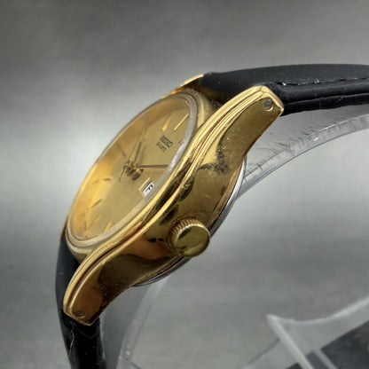 Seiko Watch Women 22mm Champagne Dial Gold Tone Daydate 7n83-6021 New Battery KQ2