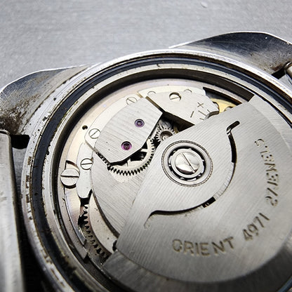 Orient AAA Deluxe Watch Men 37mm White Dial Silver Tone Daydate Cushion PARTS12