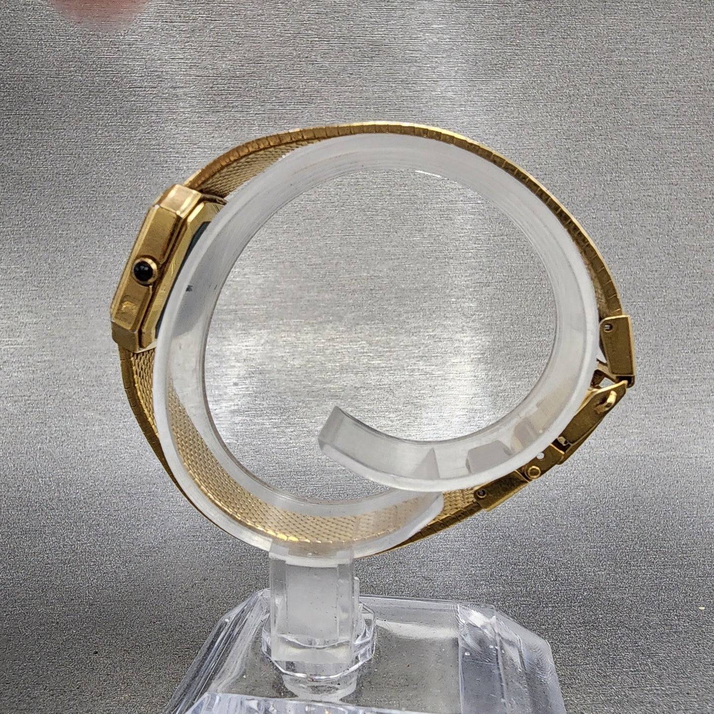 Seiko Tank Watch Women 19mm Black Dial Gold Tone Octagon 23206100 New Battery6