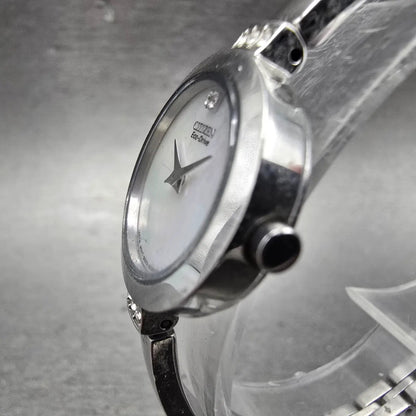 Citizen Eco-Drive Watch Women 21mm MOP Dial Silver Tone Round B023-S067090 Runs2