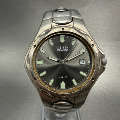 Citizen Watch Men 36mm Gray Dial Silver Tone Date Round 1112-S68113 PARTS VTG0
