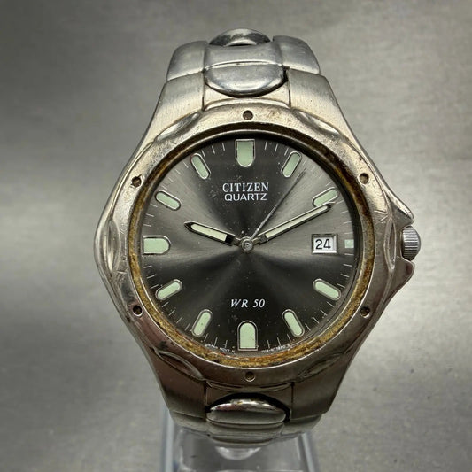 Citizen Watch Men 36mm Gray Dial Silver Tone Date Round 1112-S68113 PARTS VTG0