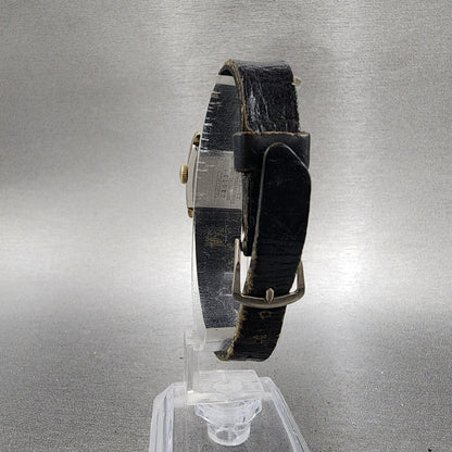 Seiko Tank Watch Women 19mm Champagne Dial Gold Tone Manual Rectagle 117009 Run7