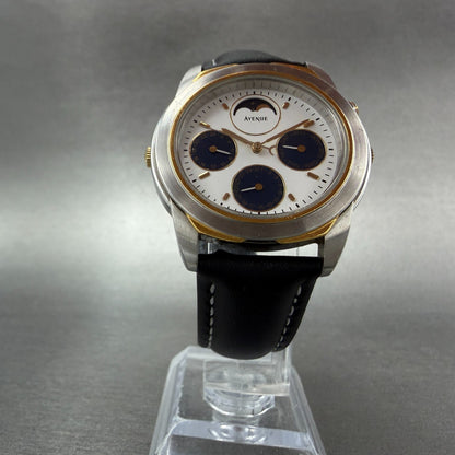 Seiko Avenue Moon Phase Watch Men 35mm White Dial Two Tone Daydate New Battery5