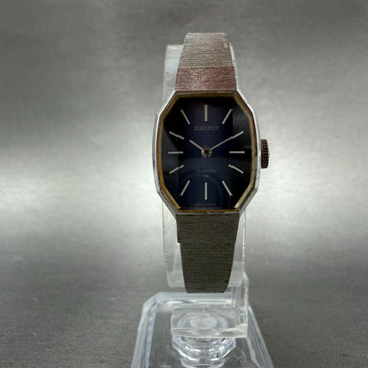 Seiko Watch Women 18mm Blue Dial Silver Tone Manual Octagon 11-3770 Runs 56HL5
