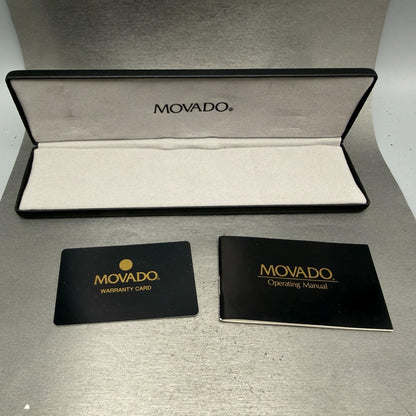 Movado Museum Watch Men 32mm Black Dial Gold Tone Round 87-85-866 New Battery13