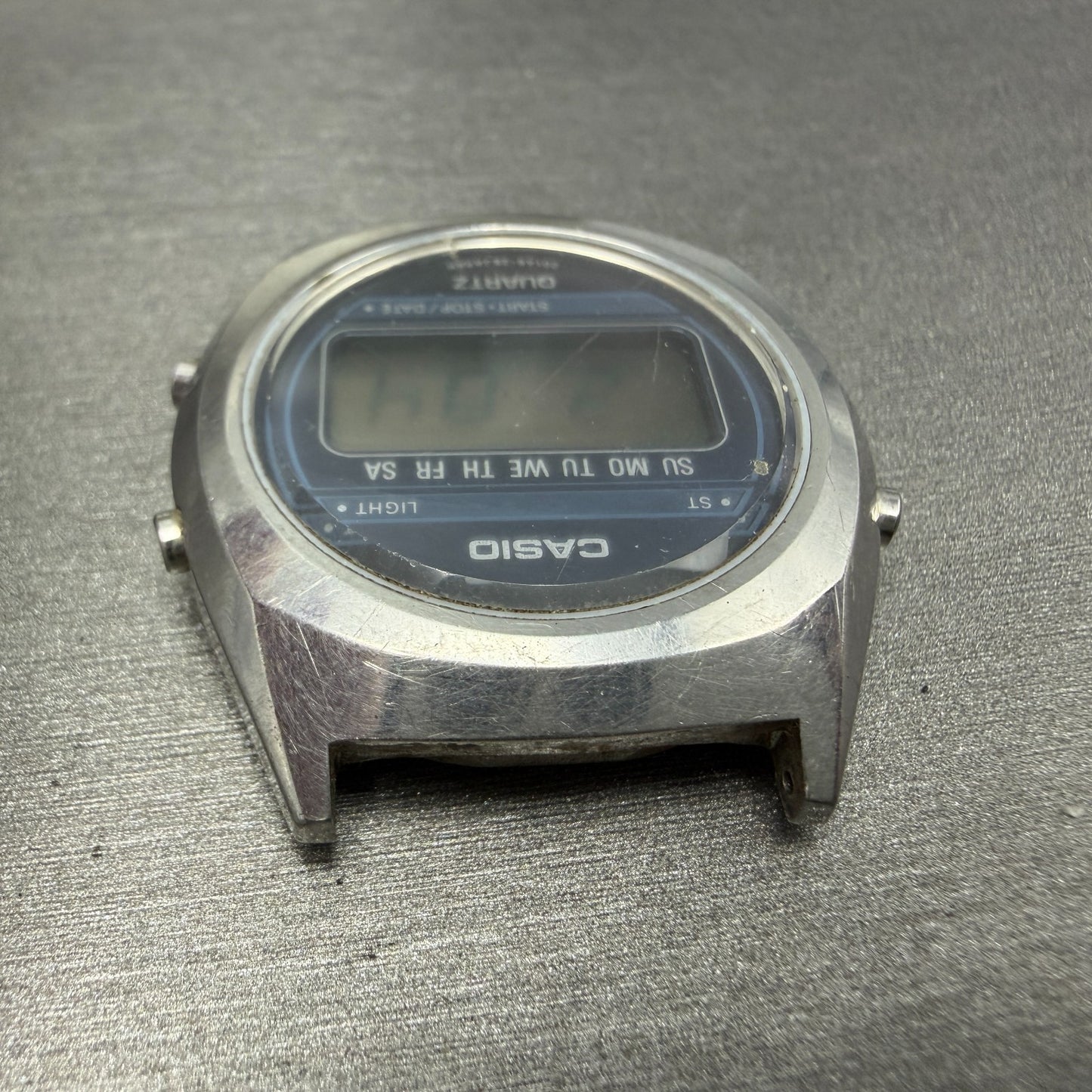 Casio 31QR29 Watch Men 34mm Digital Silver Tone Daydate Round New battery VTG4