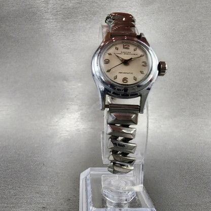 Croton Nivada Grenchen Aquamatic Watch Women 22mm Cream Dial Silver Tone Runs4