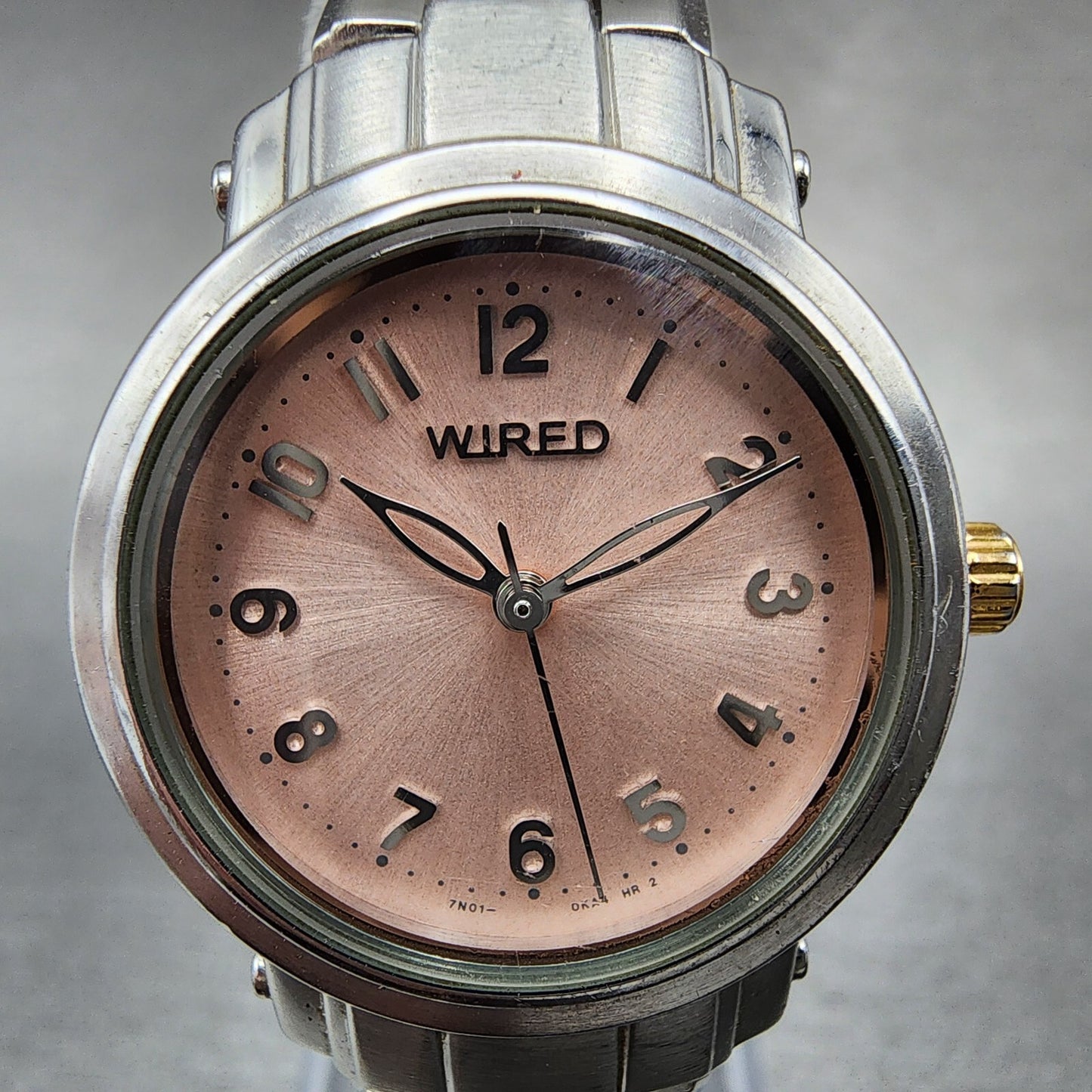 Seiko Wired Watch Women 25mm Pink Dial Two Tone Round 7N010CN0 New Battery1
