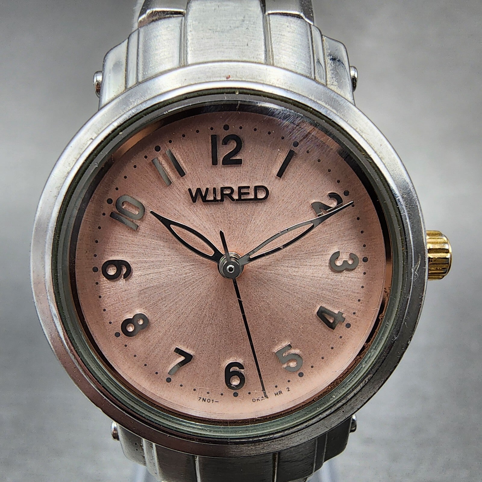 Seiko Wired Watch Women 25mm Pink Dial Two Tone Round 7N010CN0 New Battery1