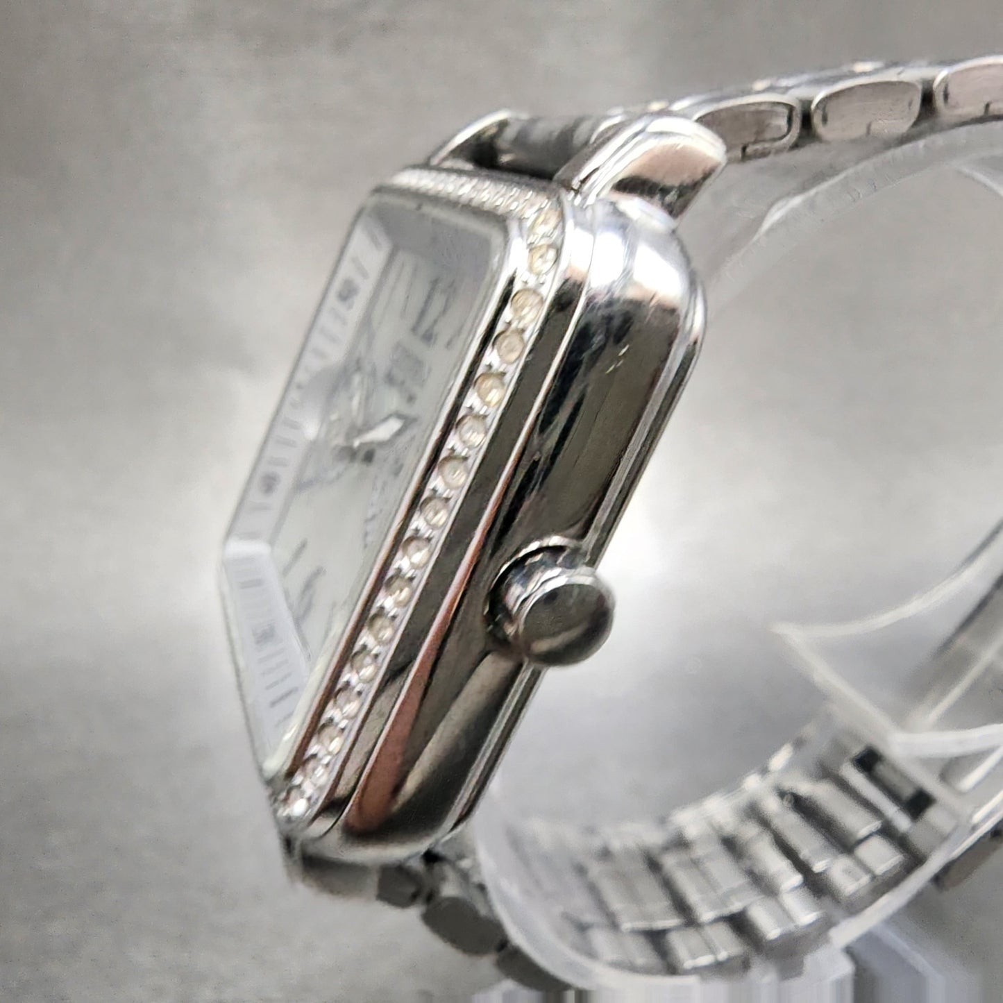 Citizen EcoDrive Tank Watch Women 32mm MOP Dial Silver Tone Daydate Runs2