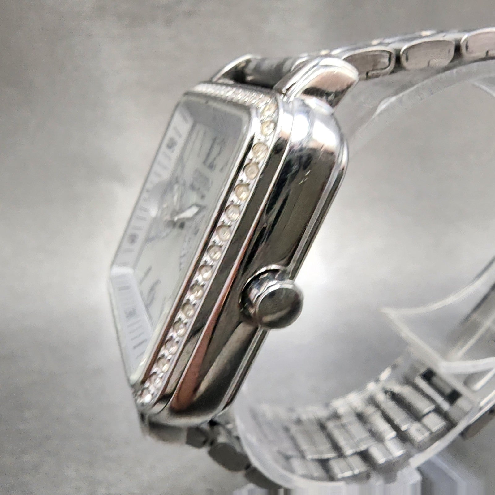 Citizen EcoDrive Tank Watch Women 32mm MOP Dial Silver Tone Daydate Runs2