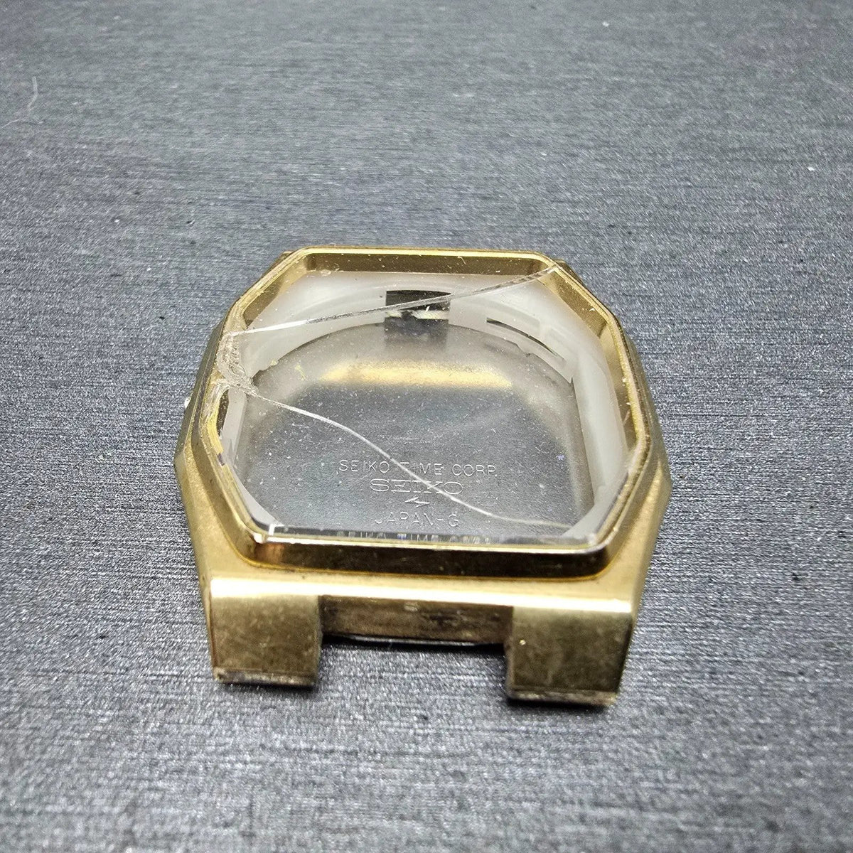 Seiko Watch Case Gold Tone Rectangle 7123-5239 31mm Vintage4