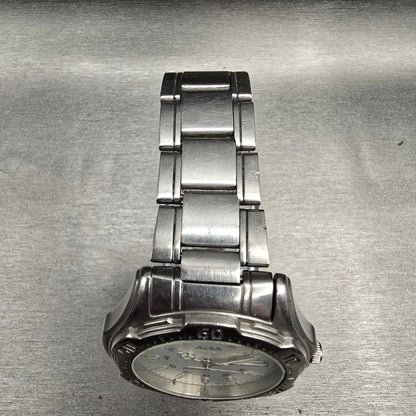 Seiko Alba Watch Men 41mm White Dial Silver Tone Daydate Round V743-8B60 New Bat4
