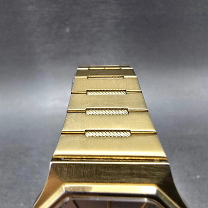 Bulova Tank Watch Men 29mm Silver Dial Gold Tone Date Octagon 92B29 PARTS VTG5