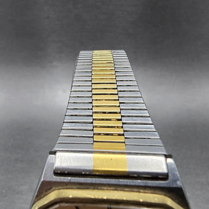 Citizen CQ Watch Men 33mm Gold Dial Two Tone Daydate Rectangle 1250-214609 PARTS5