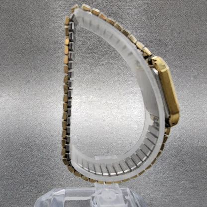 Seiko Tank Watch Women 18mm Champagne Dial Gold Tone 2p215a00 New Battery8