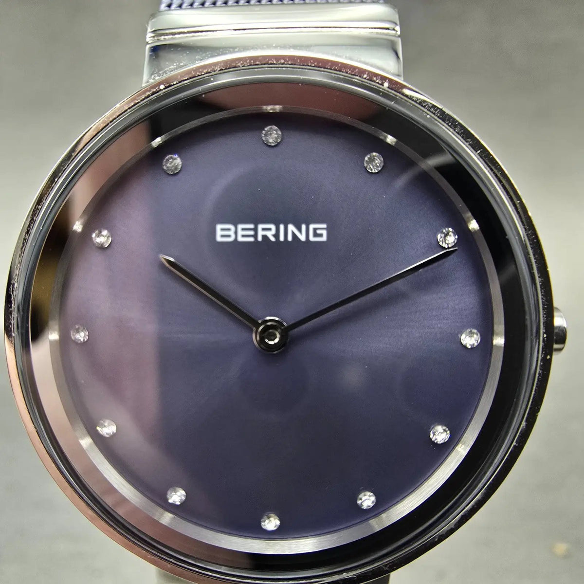 Bering Classic Watch Women 31mm Purple Dial Silver Purple Mesh Band Round Works13