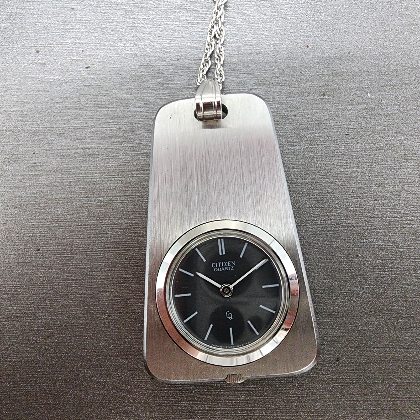 Citizen Necklace Watch Women Gray Dial Steel Rectangle New Battery W/Box1