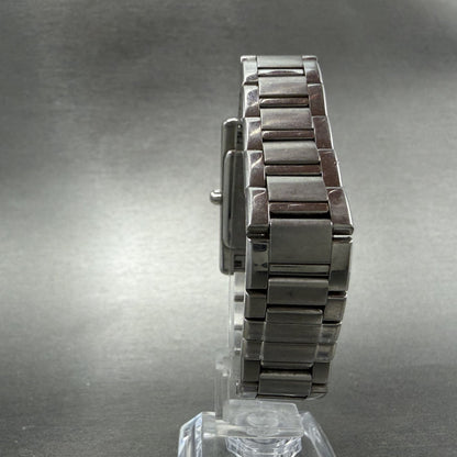 Coach Lexington Tank Watch Women 23mm MOP Dial Silver Tone Rectangle New BattABC7