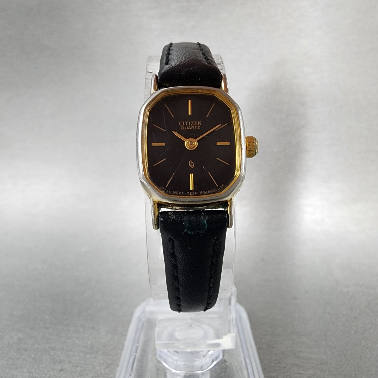 Citizen CQ Tank Watch Women 17mm Black Dial Gold Tone 3220893476 New Battery5