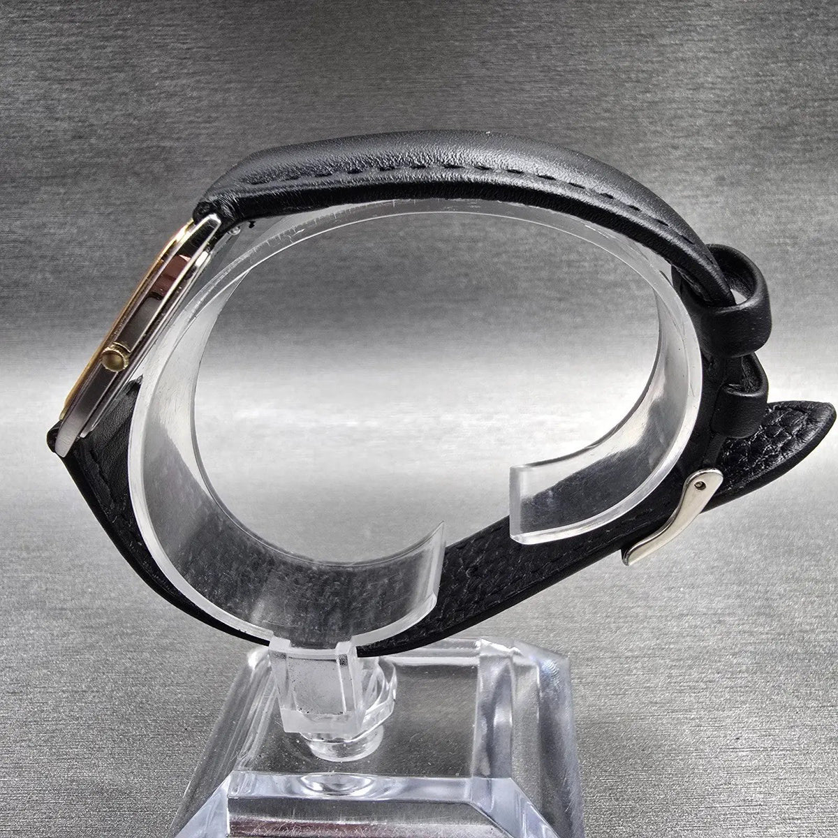 Seiko Lassale Watch Men 26mm Silver Dial Two Tone Rectangle 7750-5459 New Batt6