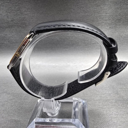 Seiko Lassale Watch Men 26mm Silver Dial Two Tone Rectangle 7750-5459 New Batt6